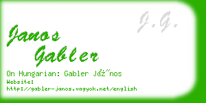 janos gabler business card